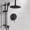 Matte Black Ceiling Rain Shower System with Handheld, Rainfall Shower Head, Shower Faucet Set